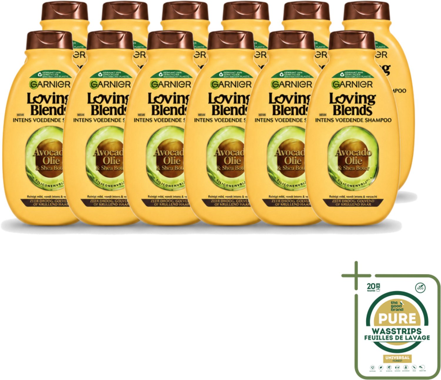 12 x Garnier - Loving Blends - Shampoo - Avocado Olie & Shea Boter - Zeer Droog & Pluizig Haar - 300 ml - Wasstrips - Avocado Olie Shampoo - Shea Boter Shampoo - Droog Haar Shampoo - Pluizig Haar Shampoo - Intens Voeding Shampoo