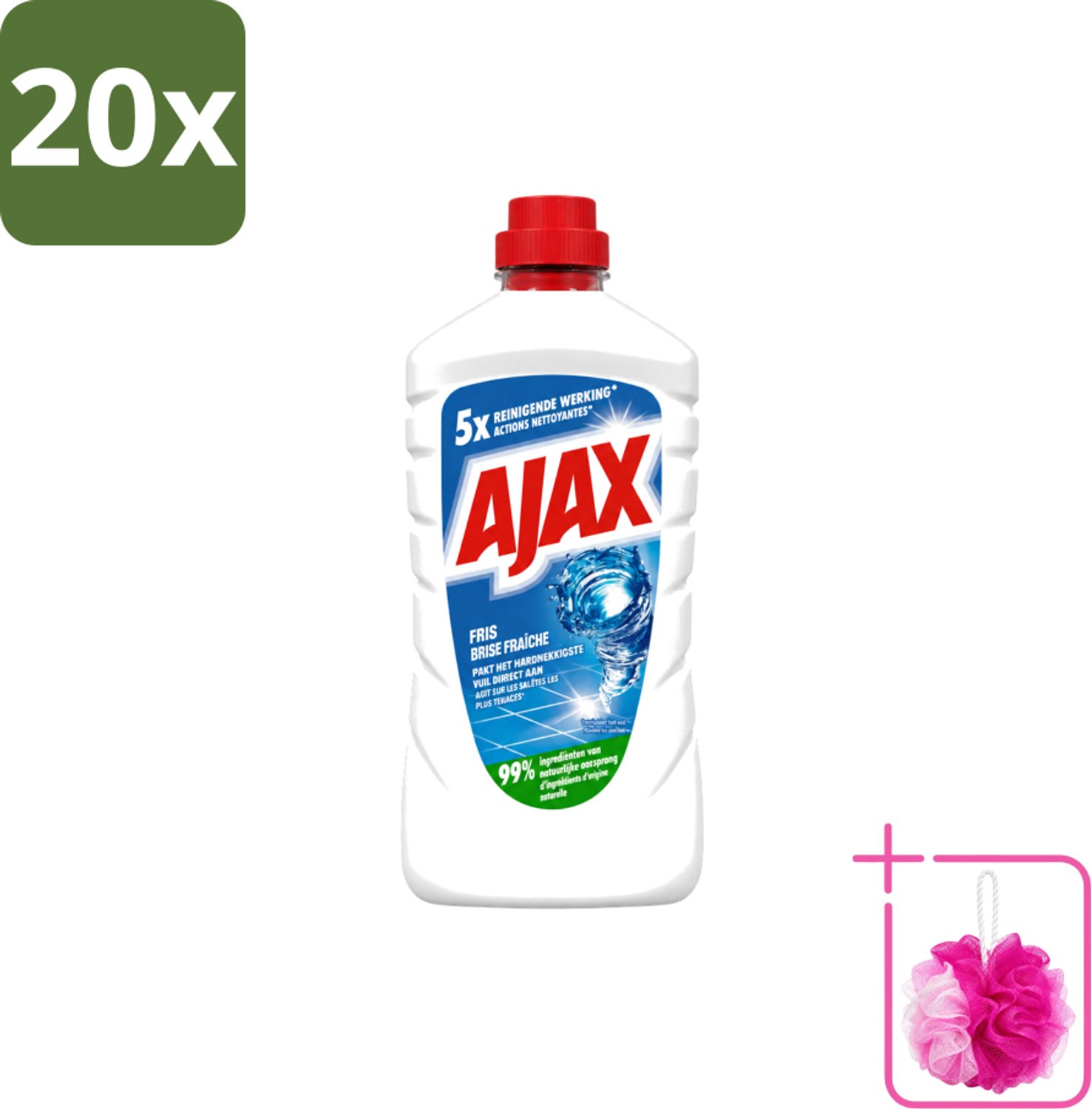 20 x Ajax – Allesreiniger – Fris – 1000 ml - Bulkverpakking - Allesreiniger - Douchemop - Frisheid