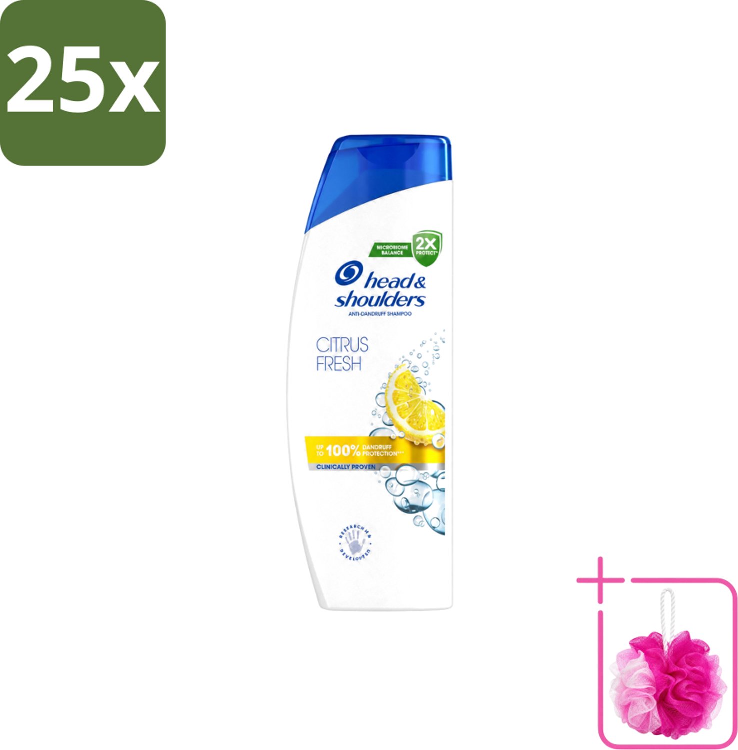 25 x Head & Shoulders - Shampoo - Citrus Fresh - 250ml - Bulkverpakking - Citrus Fresh Shampoo - Douchemop - Anti-roos shampoo
