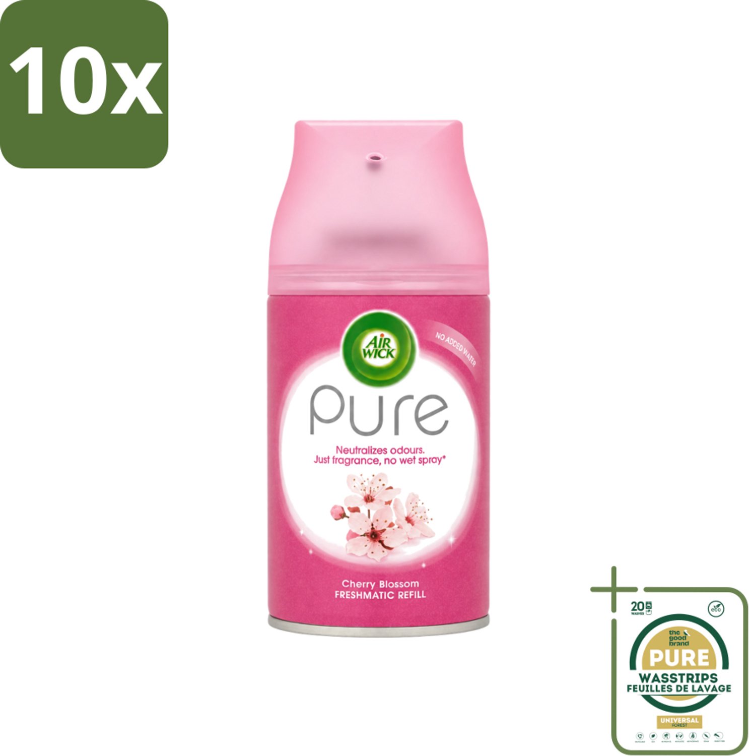10 x Air Wick - Luchtverfrisser Navulling - Kersenbloesem - Automatische Spray - 250 ml - Wasstrips - Kersenbloesem - Geur - Luchtverfrisser - Essentiële Oliën - Geurverspreiding