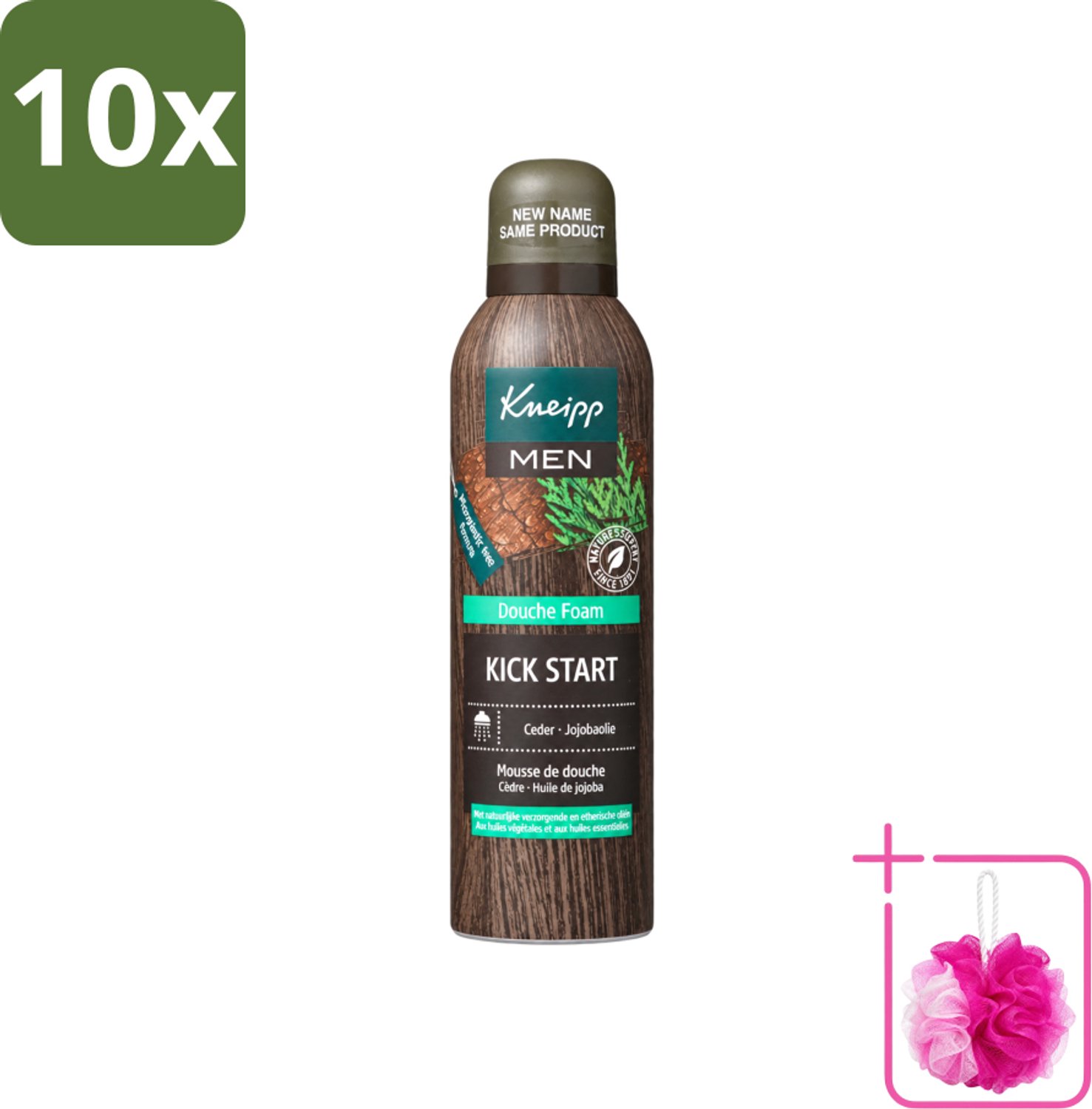 10 x Kneipp - Douchefoam - Ceder & Jojobaolie - Verzorgend - Vegan - 200 ml - Bulkverpakking - Douchefoam - Douchemop - Ceder