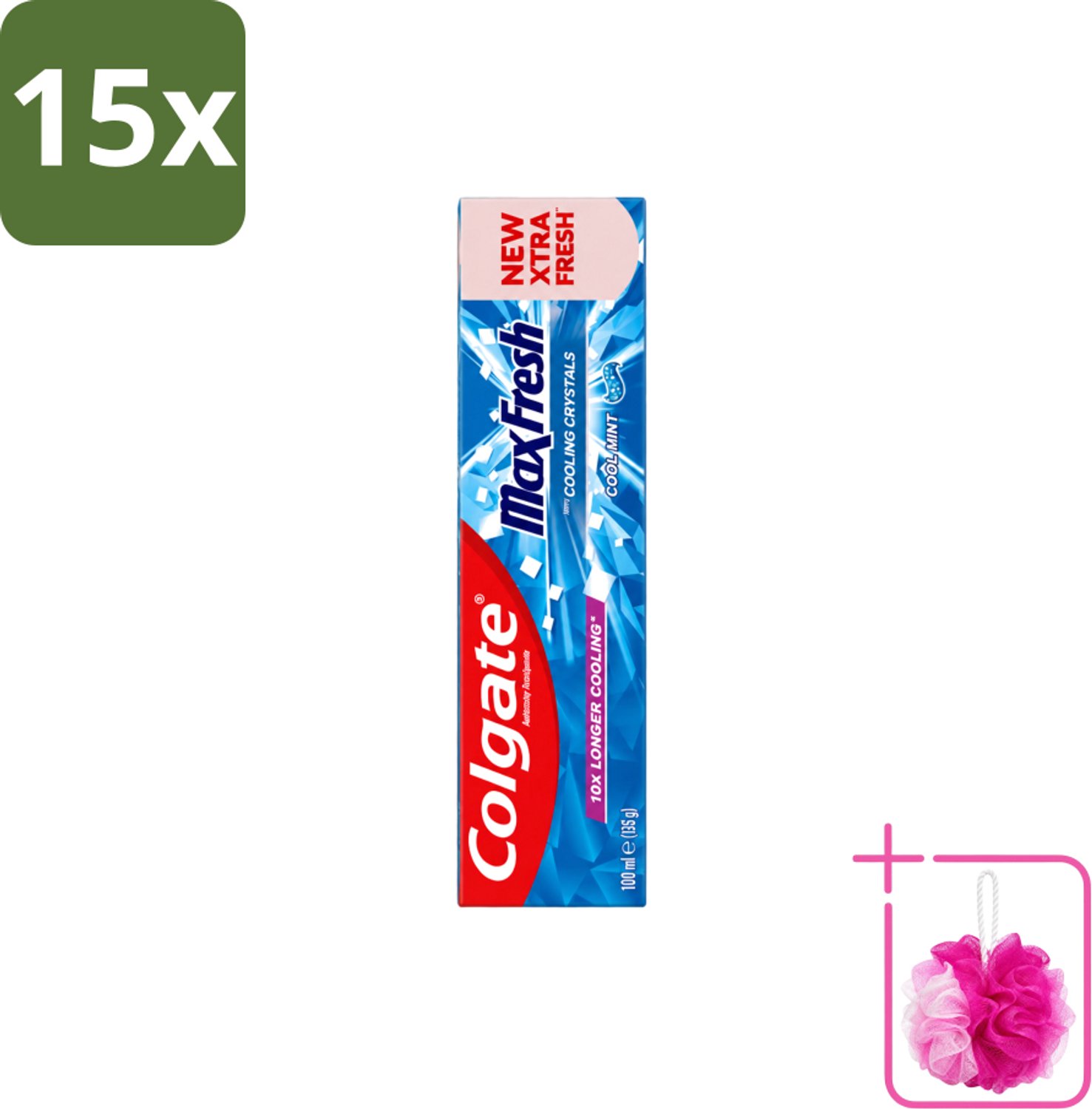 15 x Colgate - Max Fresh - Cool Mint - Tandpasta - 100ml - Bulkverpakking - Tandpasta - Douchemop - Frisse adem