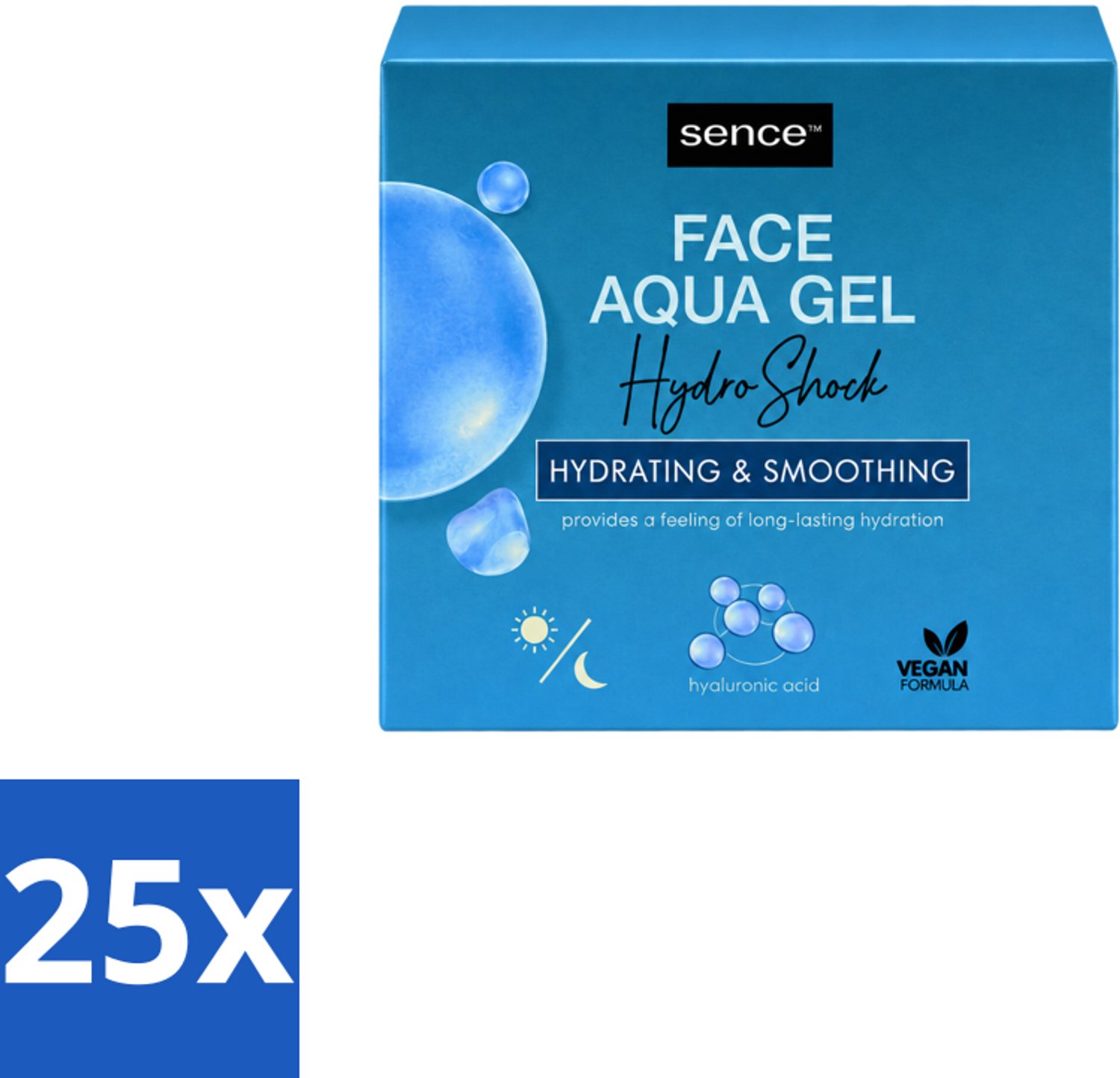 25 x Sence – Dagcrème – Aqua Gel Hydro Shock 2-in-1 – 50 ml - Voordeelverpakking - 25 stuks
