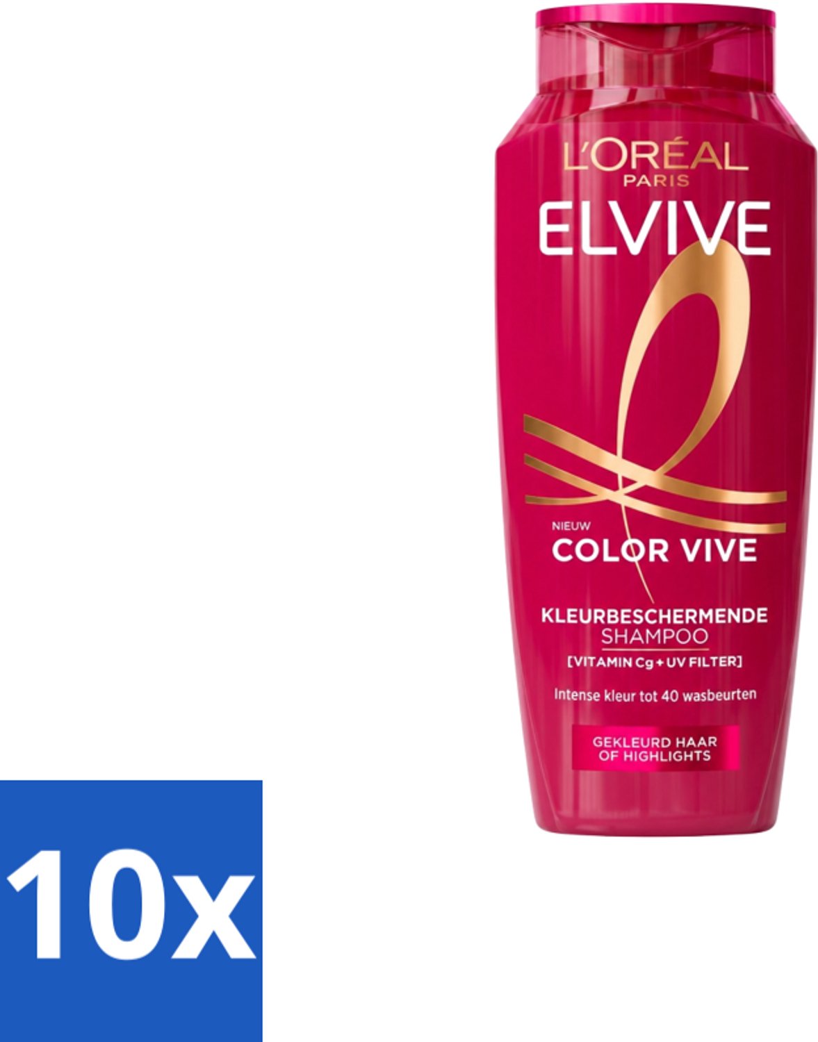 10 x L’Oréal Paris Elvive – Shampoo – Color Vive – Gekleurd Haar – 250 ml - Voordeelverpakking - 10 stuks