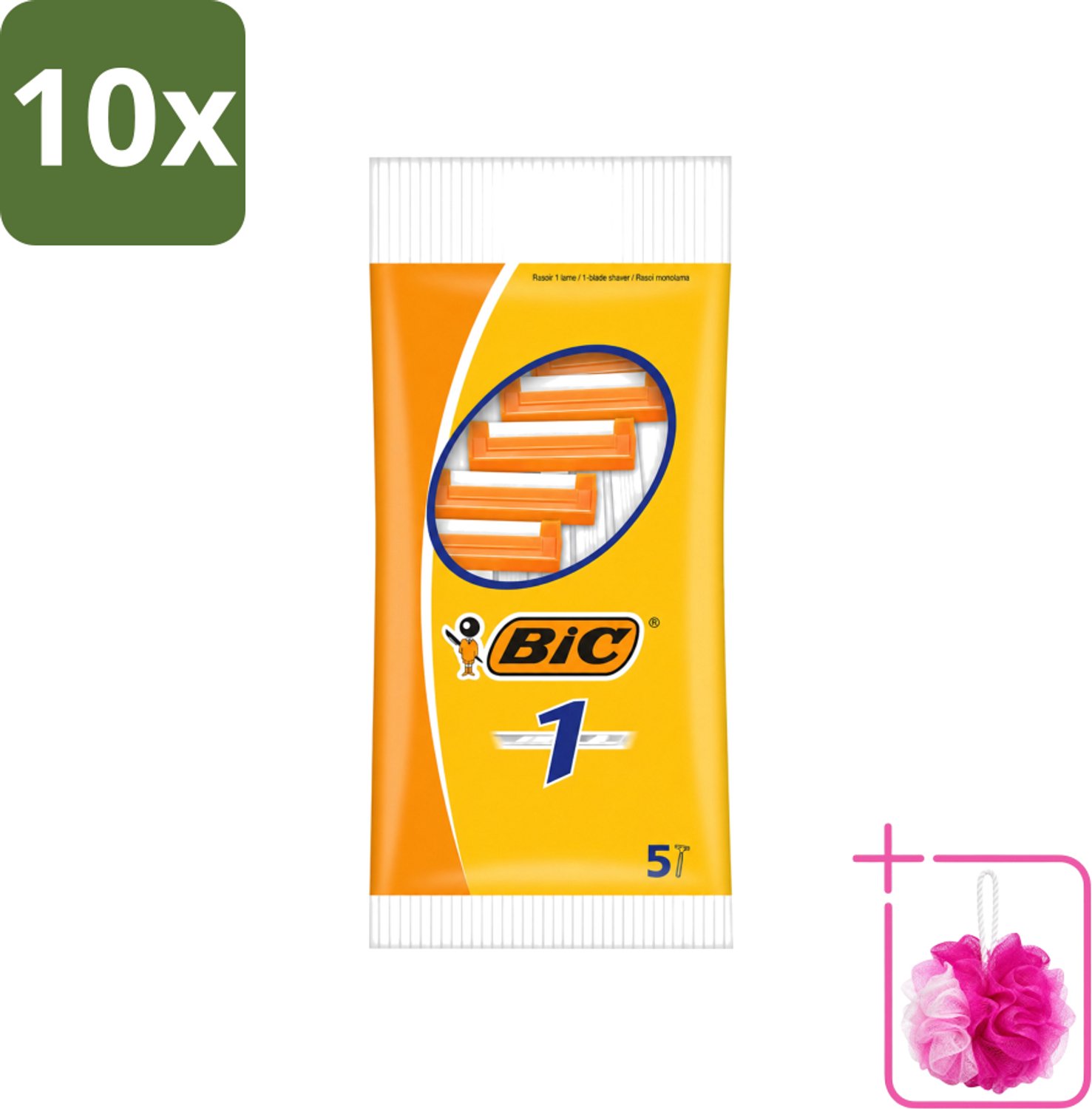 10 x Bic - Scheermesjes - Enkel Mesje - Wegwerpmesjes - 5 Scheermesjes - Bulkverpakking - Scheermesje - Douchemop - Wegwerpscheermesje
