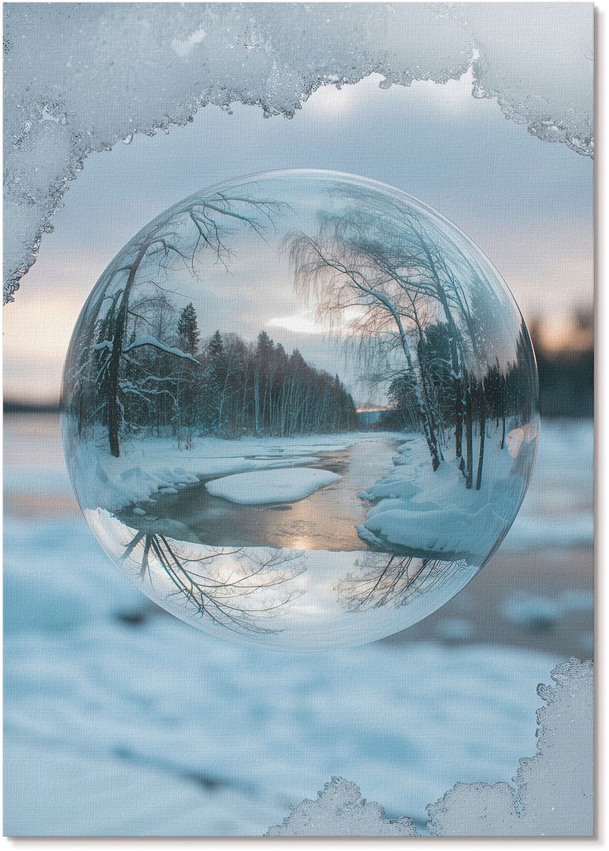 Tulup Polycanvas Wandposter - Wintermagie, Fotografie - A4 - Blauw Wandposter - Rechthoek - Muurkunst - Woonkamer, Slaapkamer, Kantoor - Klassiek
