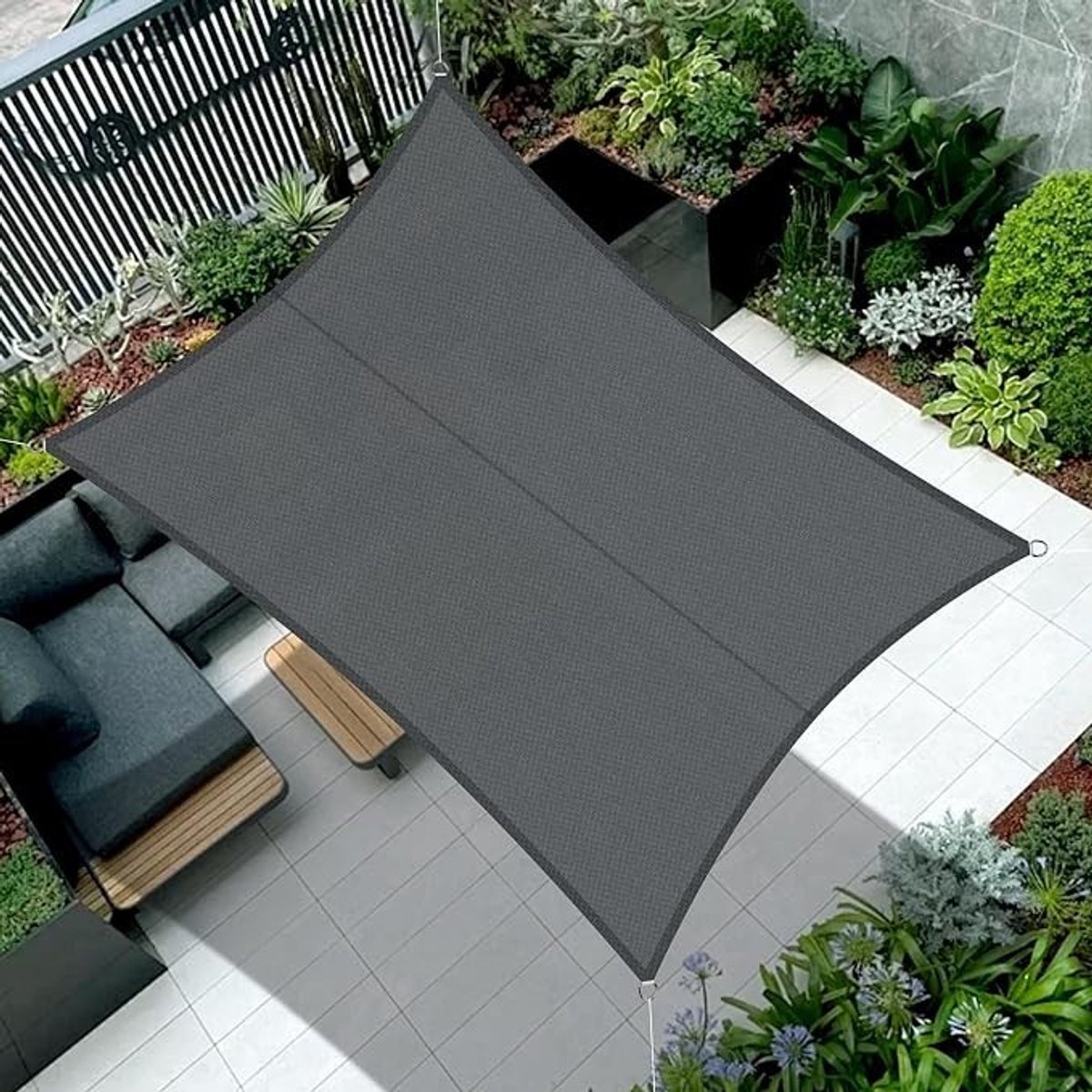 PolkaHome Schaduwdoek Waterdicht Rechthoekig 3.5x5m Antraciet
