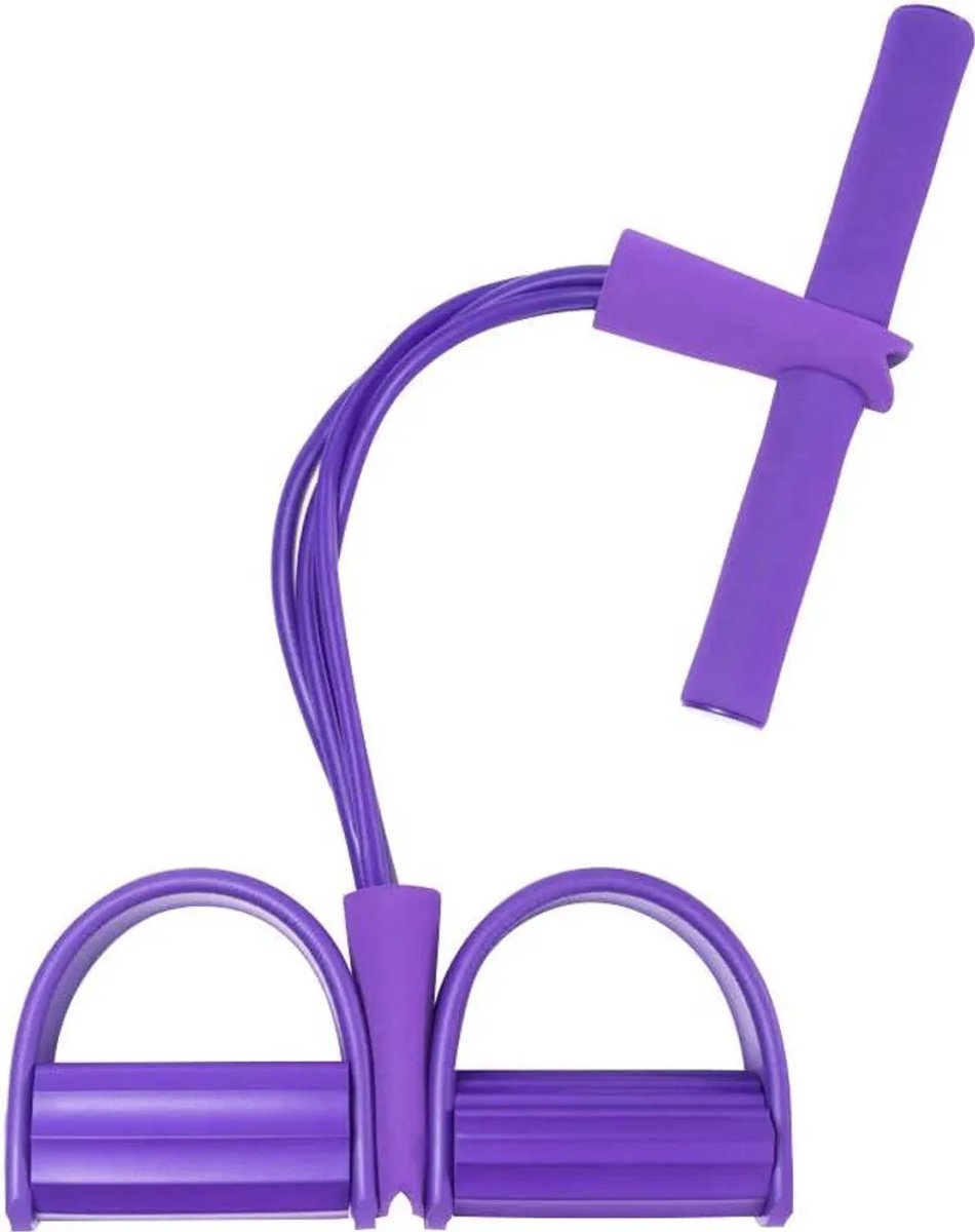 Dit is een weerstandsband Geschikt voor trappen, een ultralichte fitnessgordel, een yogagordel Geschikt voor vier buizen, een elastisch touw Geschikt voor fitnessoefeningen, Geschikt voor buik-, taille-, arm-, been- en yoga-stretchtraining.