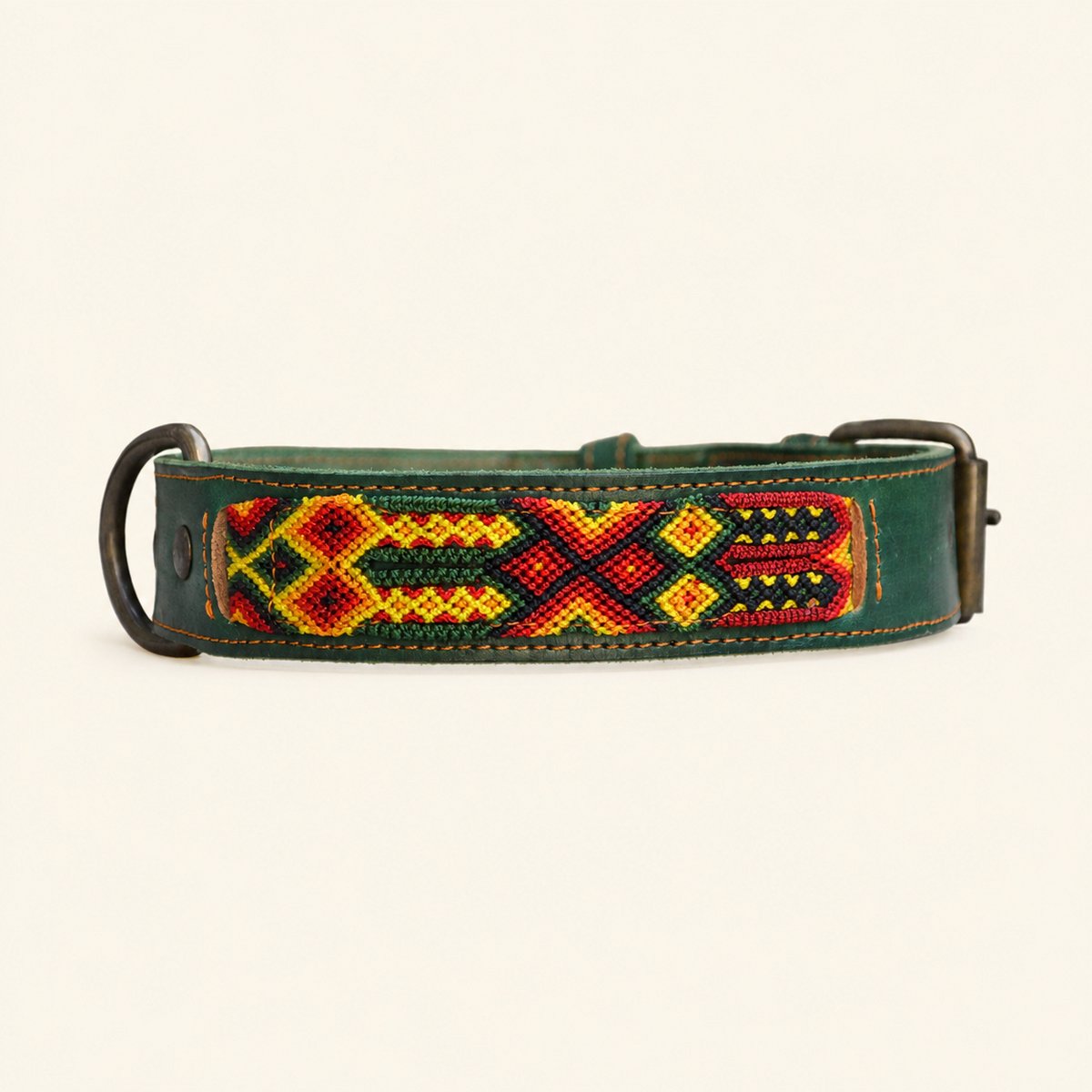 Bohemi Ibiza honden halsband, maat Large, 43 - 52cm, leer