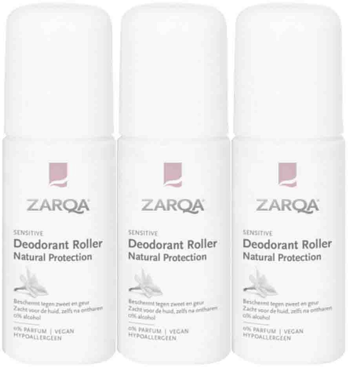 Bol.com Zarqa - Sensitive Deodorant Roller - 3 x 50 ml - Voordeelverpakking aanbieding