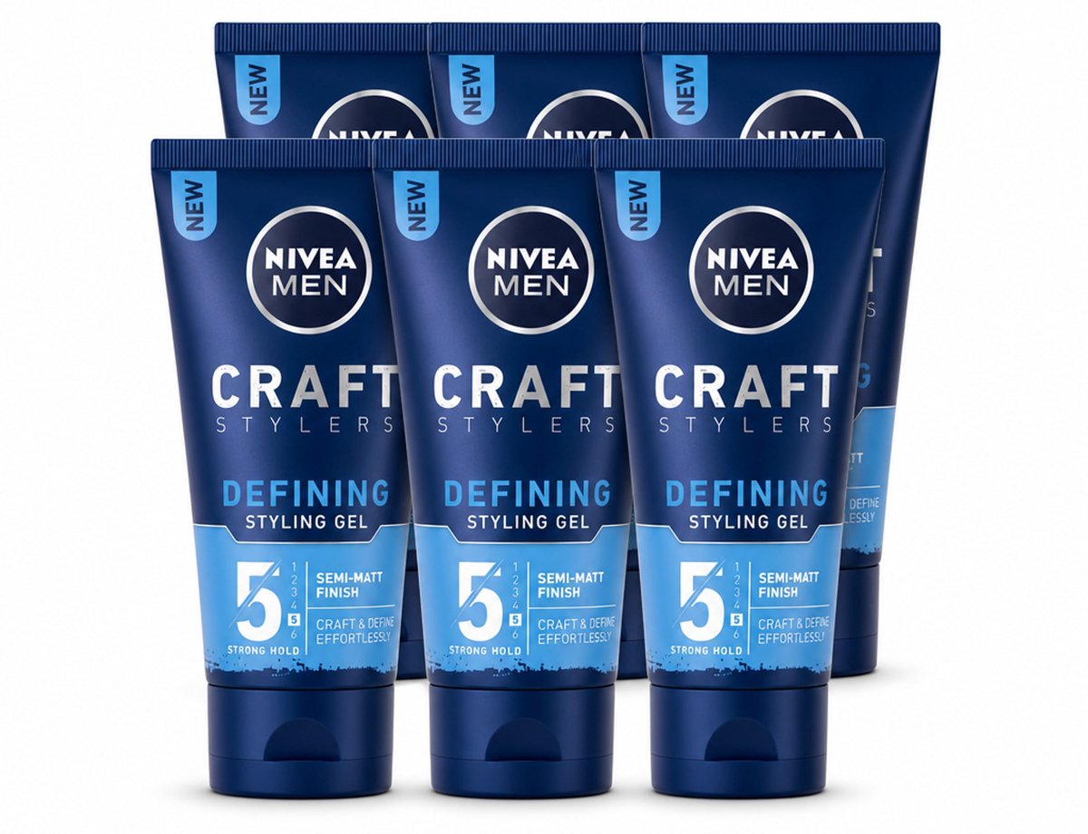 6 x NIVEA MEN - Styling Gel - Matte Finish - 150 ml - Voordeelverpakking - 6 stuks