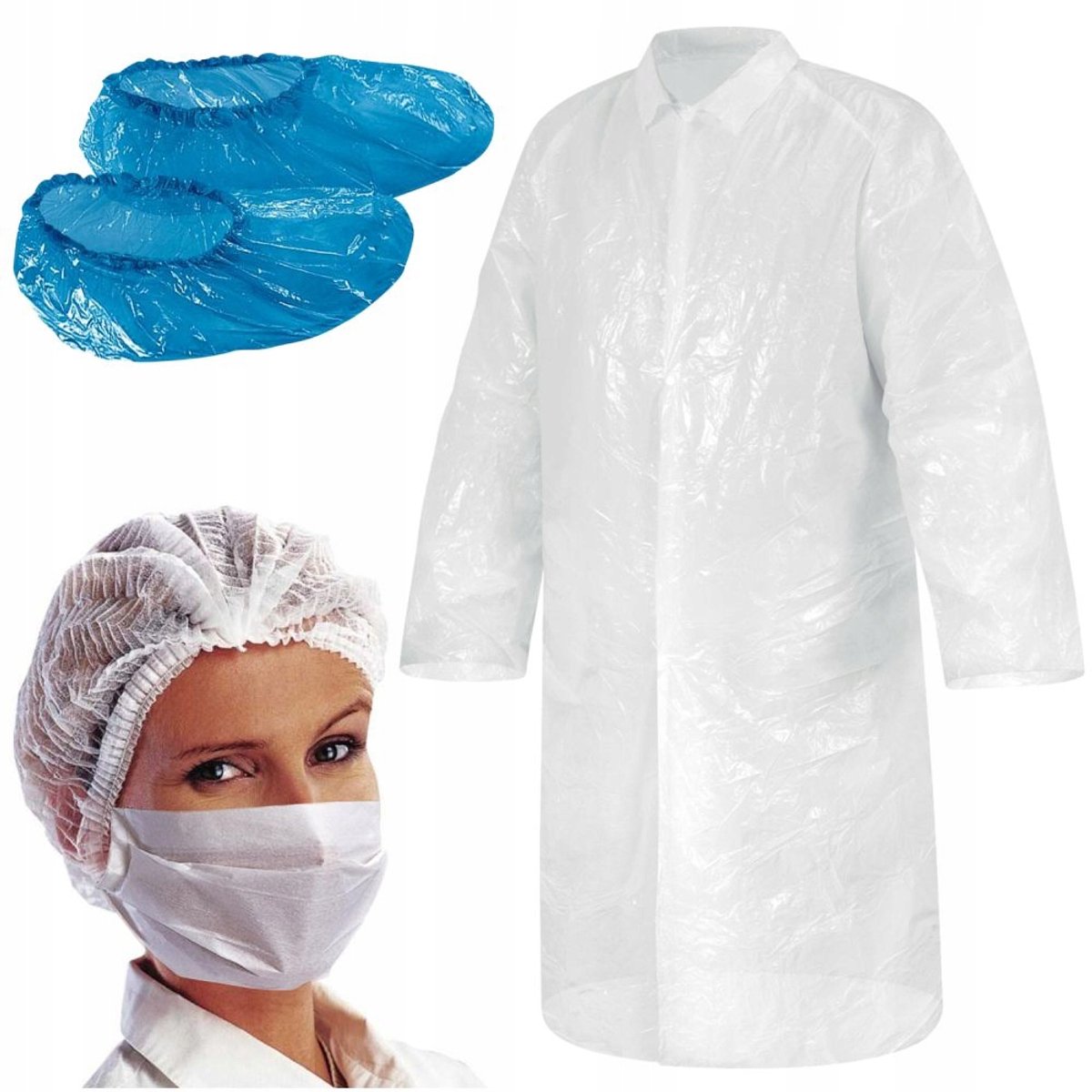 Beschermende Set: Overall, Mondkapje, Muts en Schoenhoezen
