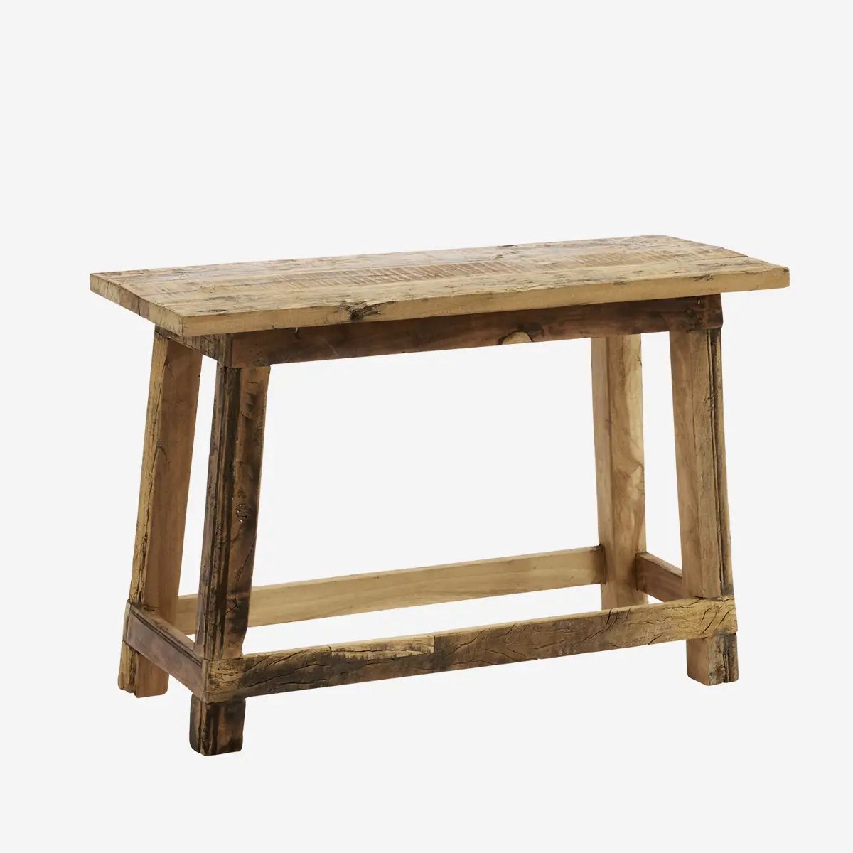 Madam Stoltz - Gerecycled Houten Bankje 60x25x40 cm