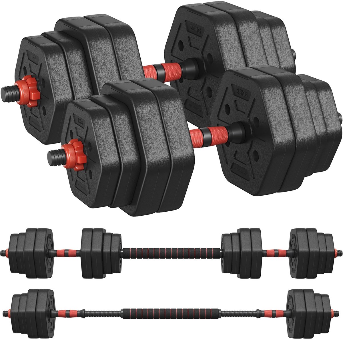 Zerova Fitness Verstelbare Dumbells Set - 2 STUKS - Smart Dumbbells - Gewichtenset voor Home Gym - Adjustable Dumbbells van 30kg