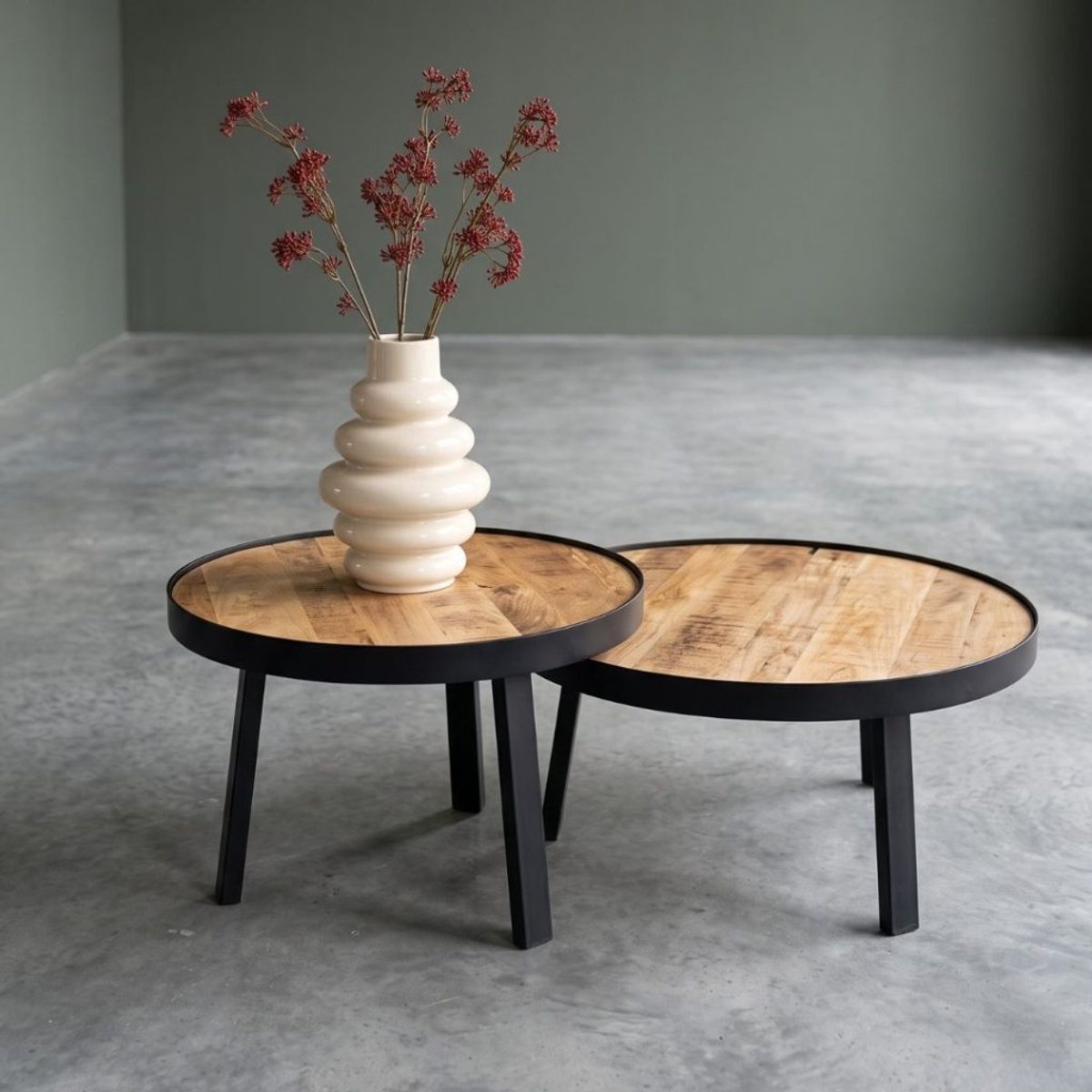 HUUS Salontafelset Sanne - Mangohouten salontafels - Salontafel rond