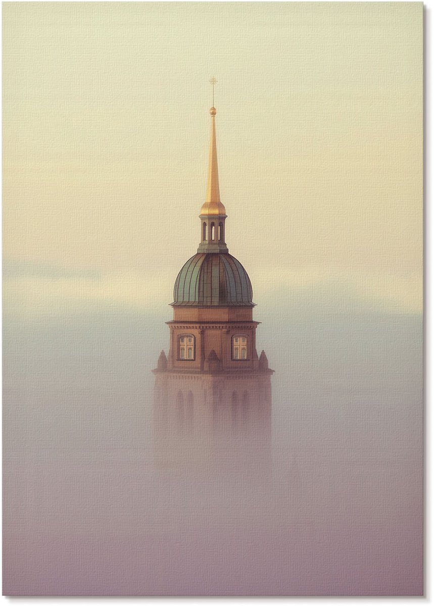 Tulup Polycanvas Wandposter - Neveltoren, Fotografie - A4 - Romig Kunst - Rechthoek - Muurkunst - Woonkamer, Slaapkamer, Kantoor - Klassiek