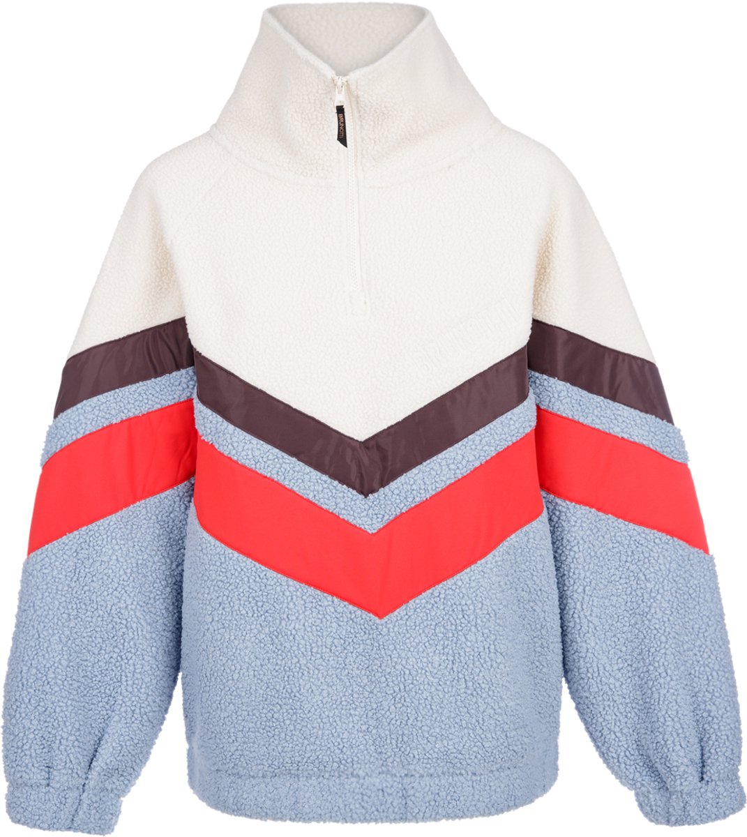 Brunotti - Sandrea Teddy Fleece Dames - Pale Blue - Fleece met Rits - Loose Fit - Extra Zacht - XXL