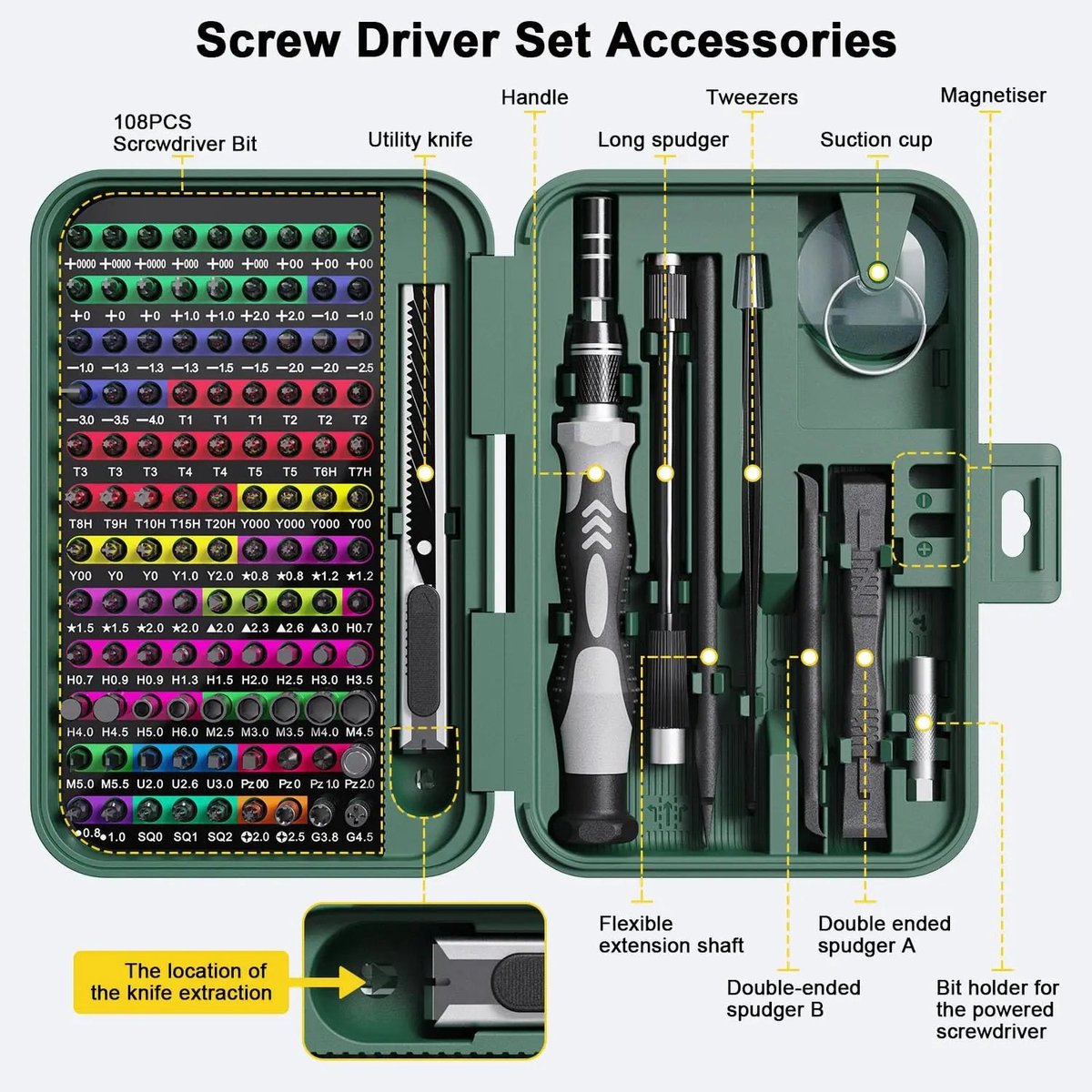 Compacte Serie - Precisie Schroevendraaierset - Magnetisch - Opbergdoos - Reparatieset - Voor Elektronica - Model 132 In 1 - 132 In 1 Plus