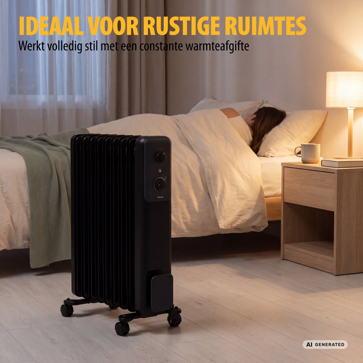 Tristar KA-5380 Oliegevulde Radiator – Elektrische Verwarming 2000W – Stil – Met Thermostaat – 3 Warmtestanden – Mobiele Kachel – foto 2