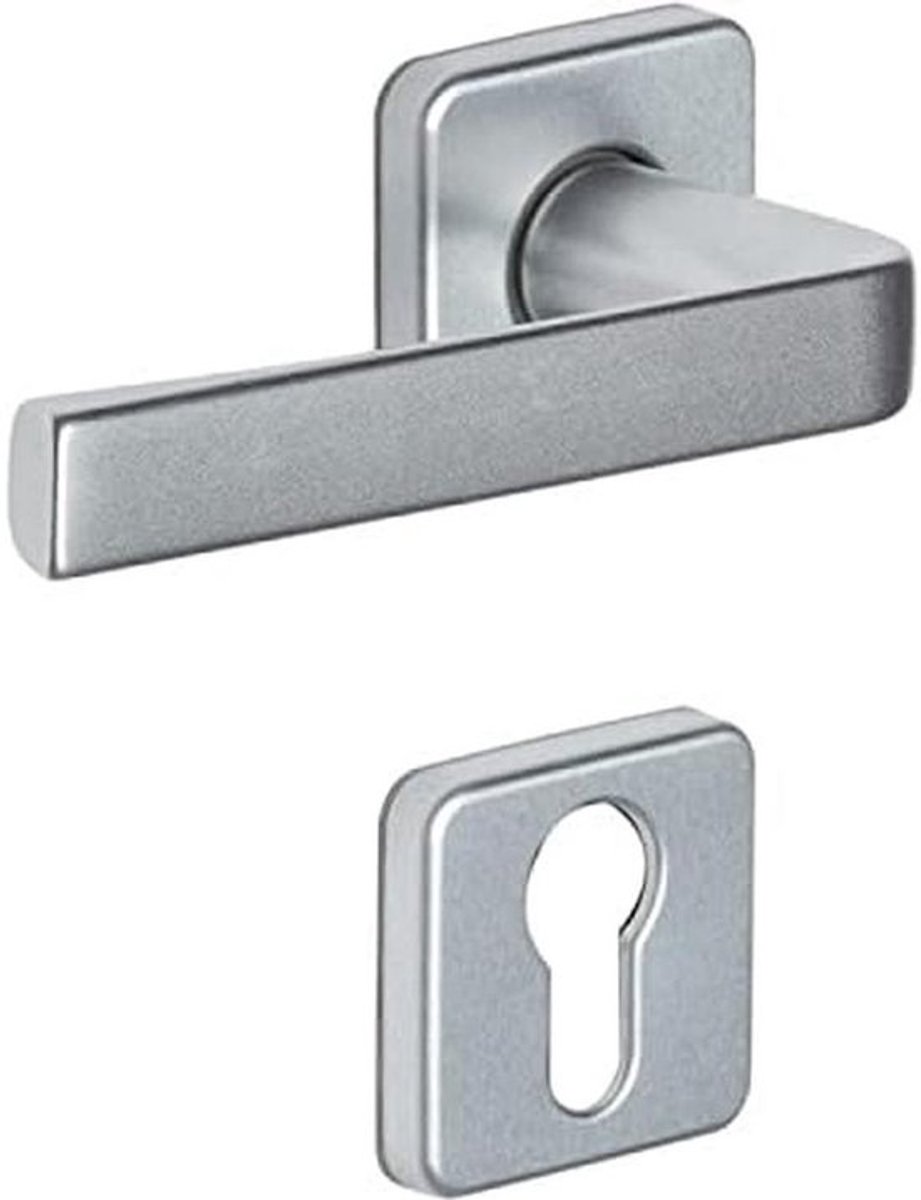 Deurgreep KAZA - Deurhendel Deurknop - Toilet Badkamer - Condensatierozetten - 22x22cm - Zilver