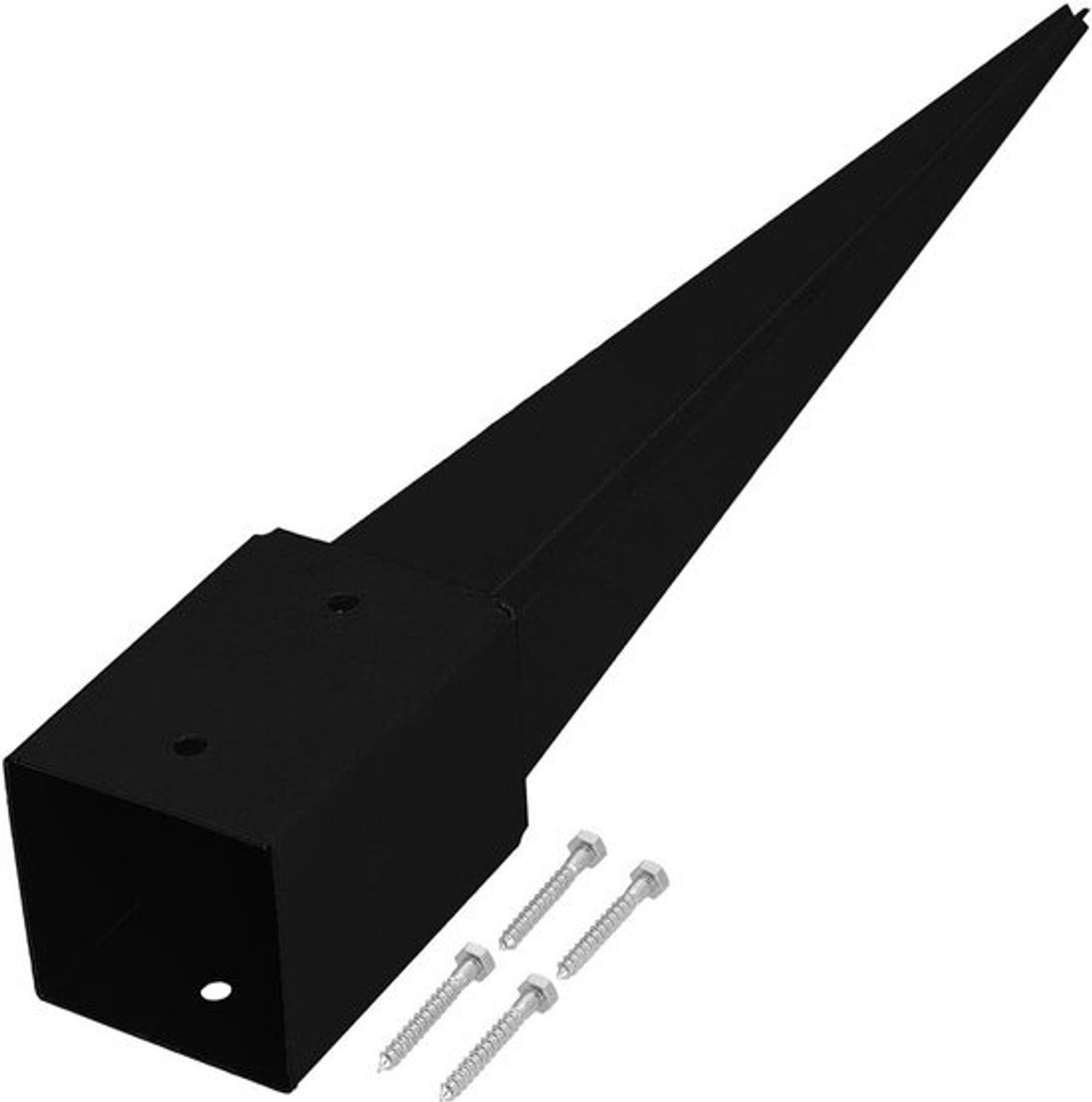 Paalsteun - Grondanker Huls - Houten Palen Bevestigen - Gegalvaniseerd Gepoedercoat - 101x101x750mm - Metaal