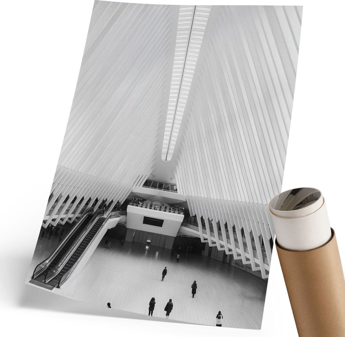 Coloray Polycanvas Wandposter - Futuristische Architectuur, Fotografie - 210 x 297 mm - Wit Poster - Rechthoek - Wandkunstwerk - Woonkamer, Slaapkamer, Kantoor - Modern