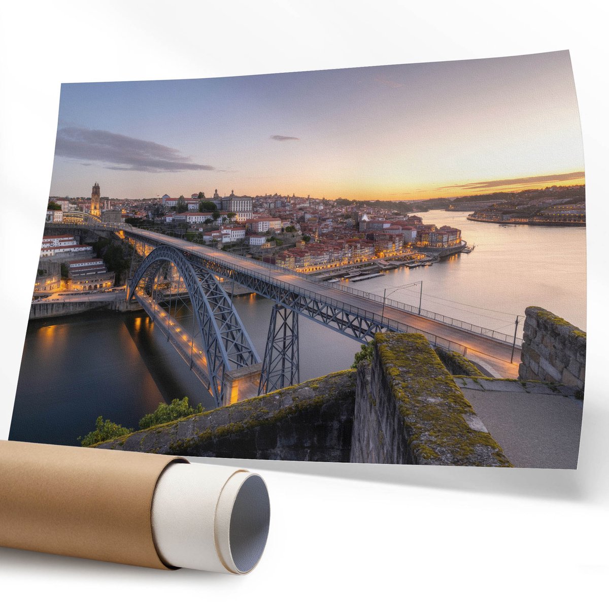 Coloray Polycanvas Poster - Vakantieparadijs, Illustratie - 594 x 840 mm - Blauw Motief - Rechthoek - Kunstposter - Slaapkamer - Retro