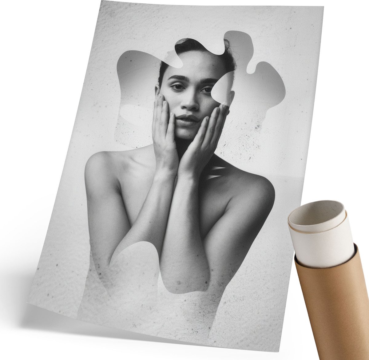 Coloray Polycanvas Wandposter - Het Naakte Alfabet, Illustratie - 420 x 594 mm - Romig Wanddecoratie - Rechthoek - Muurkunst - Woonkamer, Slaapkamer, Kantoor - Kinder