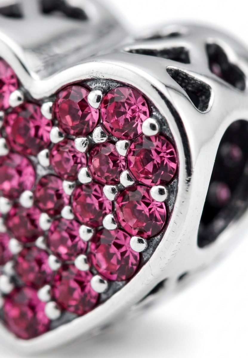 Heart Happy Mothers Day Sterling Silver Bead With Crystal Bedel