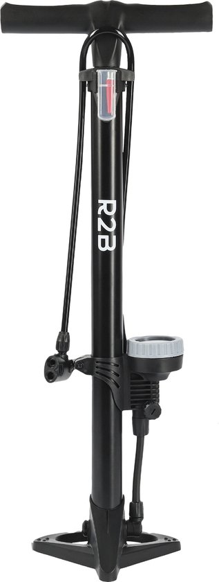 R2B Fietspomp met Drukmeter - Dubbele Ventielkop - Incl. Opzetstuk voor o.a. Ballen & Luchtbed - Fietspompen - Fiets Pomp - Bandenpomp - Handpomp - Bike Pump