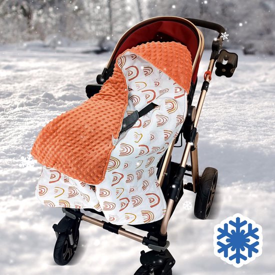 Winterdeken voor baby's, multifunctionele babydeken 90 x 90 cm, geschikt voor in het autostoeltje en de kinderwagen (herfst en winter, regenboog) — afbeelding 4
