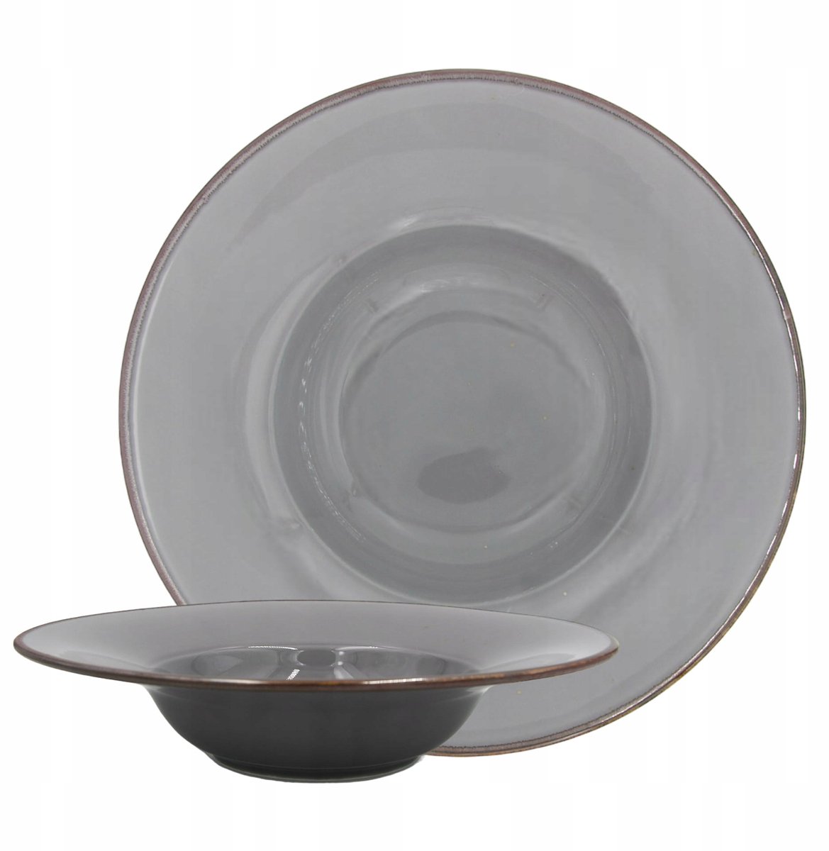 Alumina Rustiek Grijs Diep Pastabord 27 cm - Handgemaakt Porselein