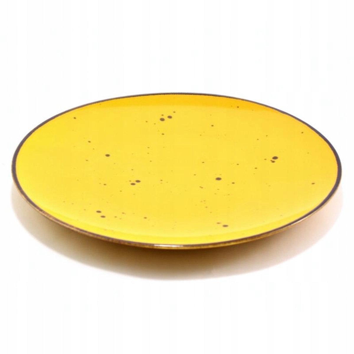 Bogucice Alumina Cottage Geel Bord 28 cm - Geel & Brons