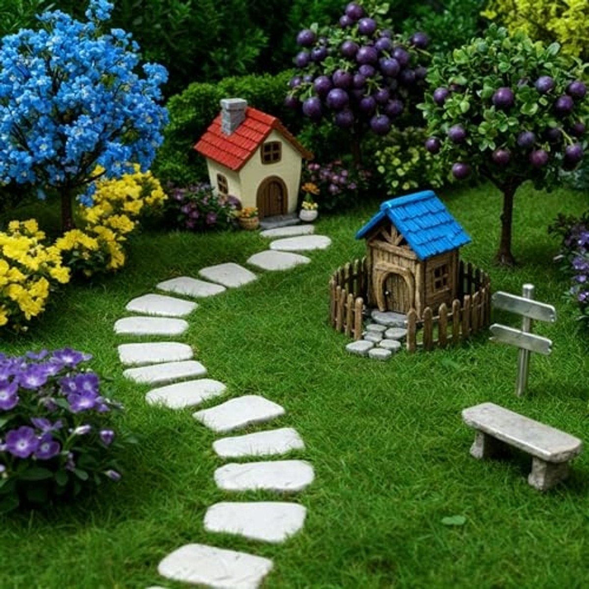 4x Kunstgras Matten Decoratie Miniatuur Tuin DIY 1m Breed