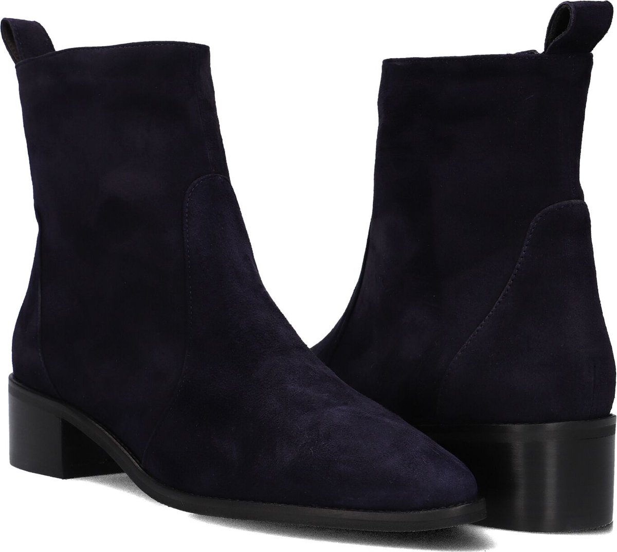 Notre-V 11038 Enkellaarsjes - Enkelboots met rits - Dames - Donkerblauw - Maat 40