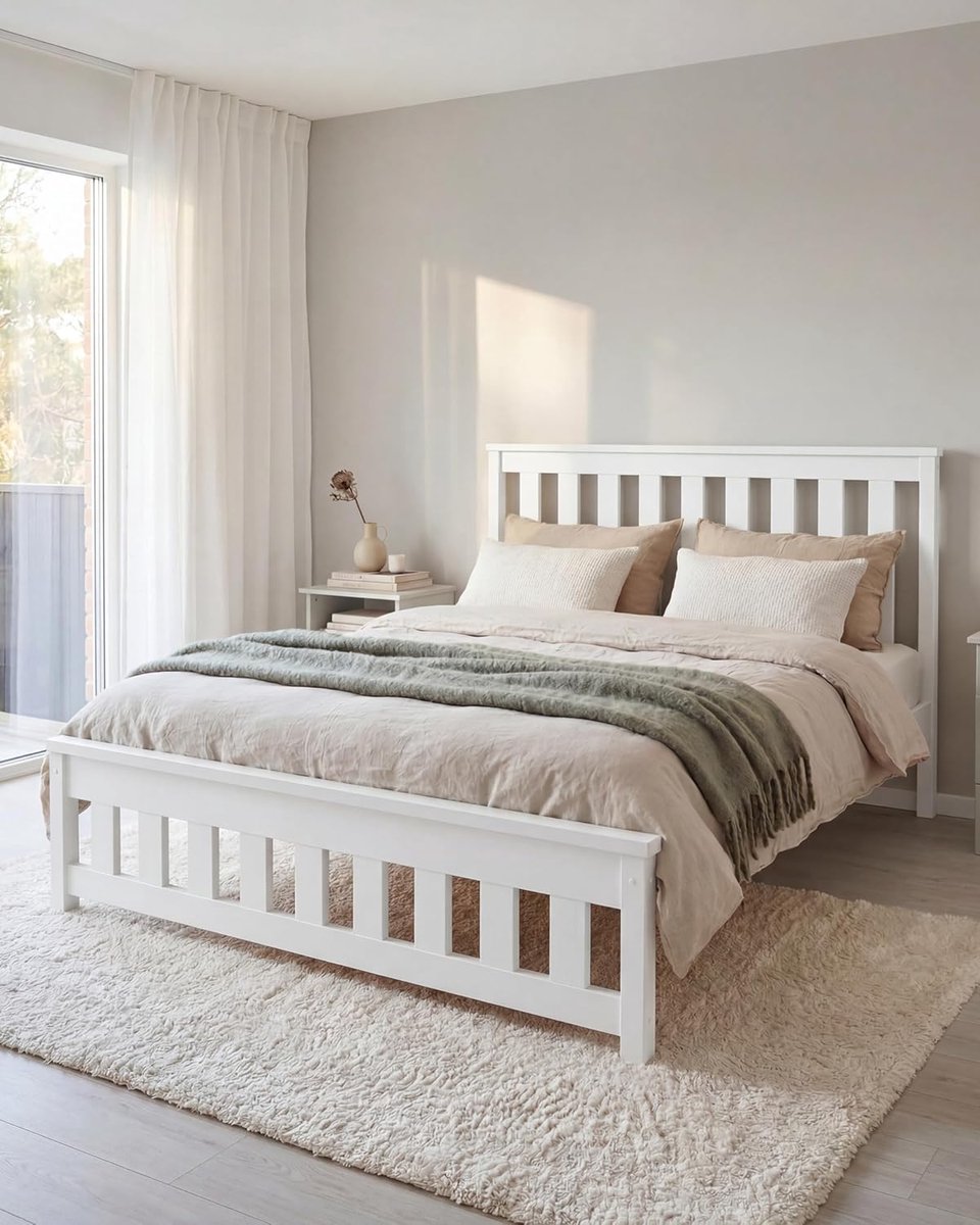 EcoBeds ADA Wooden Bed 120 x 200 cm Solid Pine Wood up to 200 kg