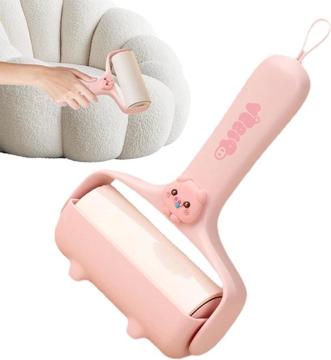 Pluisroller Kleding - Haarverwijderaar Roller - Snel Reinigen - Sterk Zelfklevend - 12.5 x 5.6 x 18.4 cm - Bruin