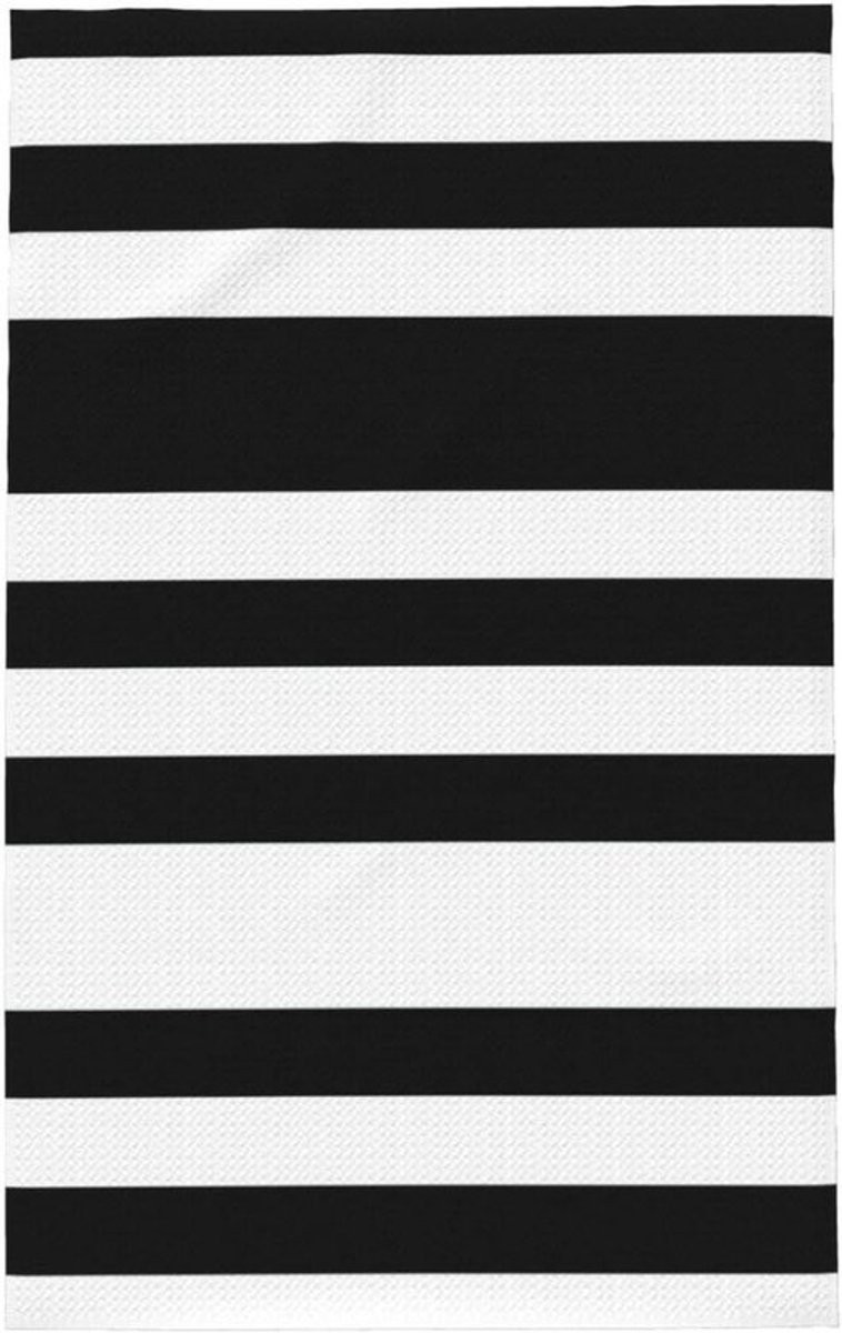 Keukendoeken Gestreepte Print - Vaatdoeken Theedoeken - Keuken Schoonmaken - Zeer Absorberend Sneldrogend - 66 x 41 cm - Zwart Wit