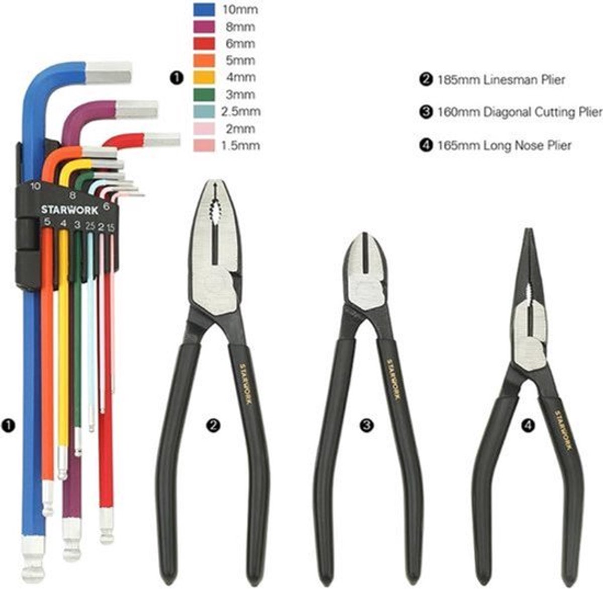 Mechanische Gereedschapsset – Werkzeugset – Handgereedschap – Reparatieset – Sleutelset – 314-Delig – Chroom-Vanadium Staal – Verstelbare Tang Met Drukknop