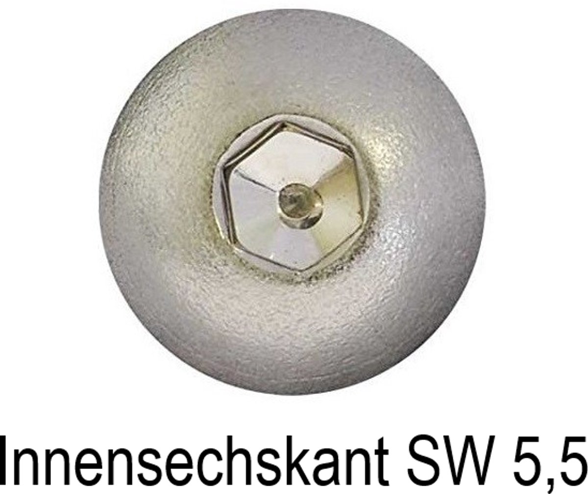 PARCO Inbusbout met Lenskop RVS A2 M8 x 40 mm – Voor hekwerk en meubelbouw