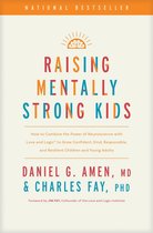 Boek "Raising Mentally Strong Kids" door Daniel G. Amen en Charles Fay. Met een illustratie van een zon met een brein.