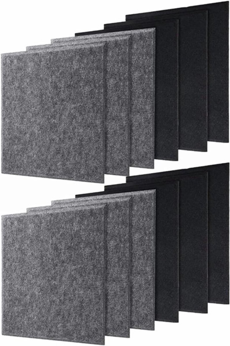 Geluidsabsorberende Platen - Akoestisch Schuim - Geluidsisolatie Verbeteren - Hoge Dichtheid Polyestervezel - 31 x 31 x 12 cm