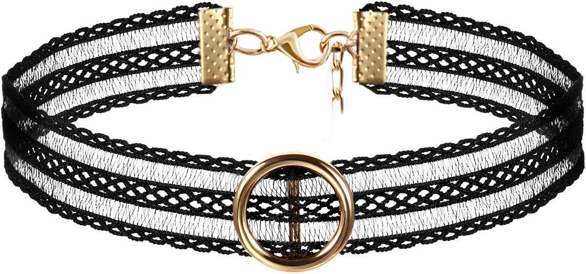 Elegante Zwarte Velvet Lace Choker Necklace voor Vrouwen, 18mm/25mm/35mm Breed, Tattoo Punk Gothic Stijl, Perfect voor Feestjes en Casual Outfits