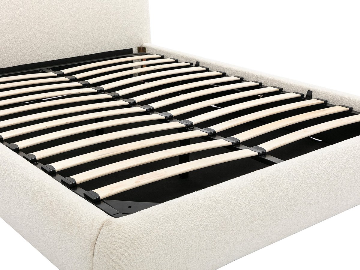 Vente-unique Bed met opbergruimte stof wit 140 x 200 cm