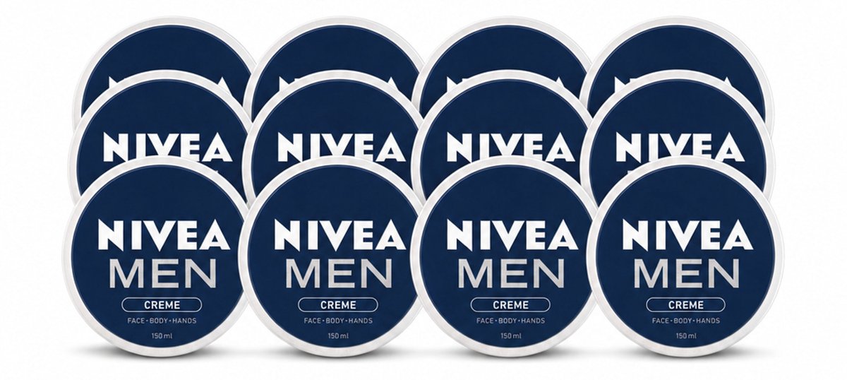 12 x NIVEA MEN - Crème - Bodycrème - 150 ml - Voordeelverpakking - 12 stuks