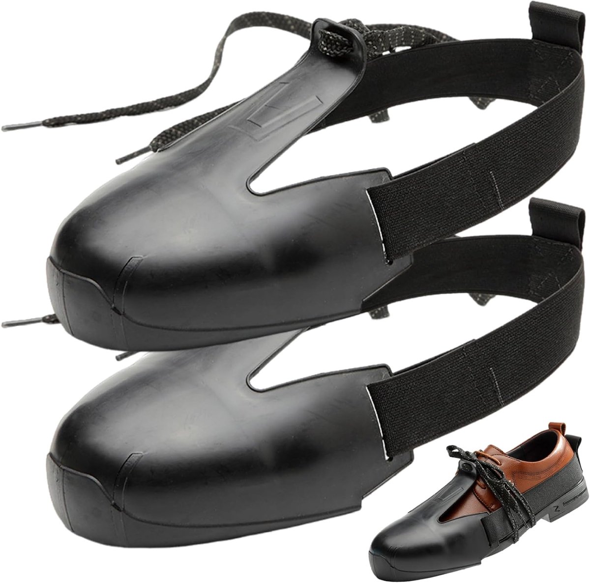 1 paar - Overschoenen met stalen neus - Dakwerkschoenen -Sizes 36-46 -Overschoenen met stalen neus - Antislip veiligheidsschoenen met stalen neus - Voor industrieel en werkplekgebruik -Zwart