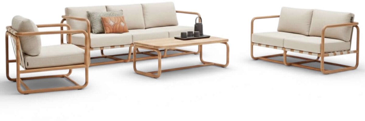 Apple Bee Dolce Stoelbank Loungeset - 6-persoons - Teak - 4-delig