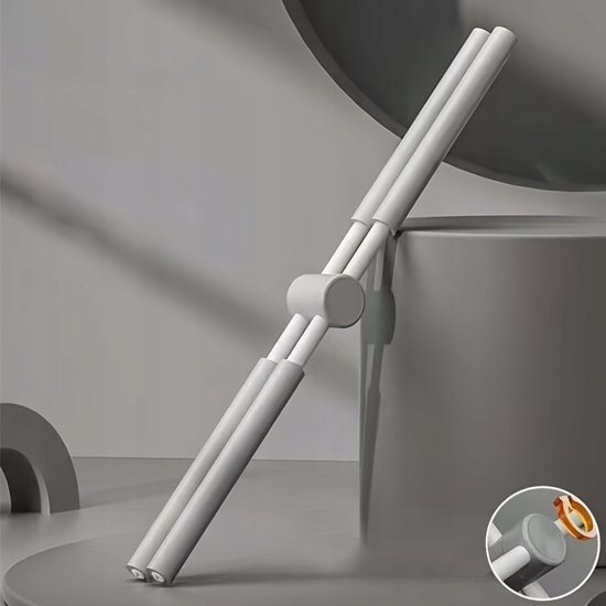 Yogastok voor Houdingscorrectie - 77 cm Yoga stick - Postuur Corrector Stang - Opvouwbaar - Zelfvergrendelend - Hulpmiddel voor Het Stretchen Van de Rug - Voor Thuis en Studio - Grijs — afbeelding 3