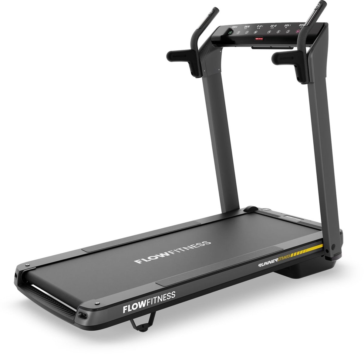 Flow Fitness Runner DTM400i Loopband (2026 editie) - Inklapbaar - 14 km/u - Elektrische Helling 12% - Bluetooth & FitShow - 99% Voorgemonteerd