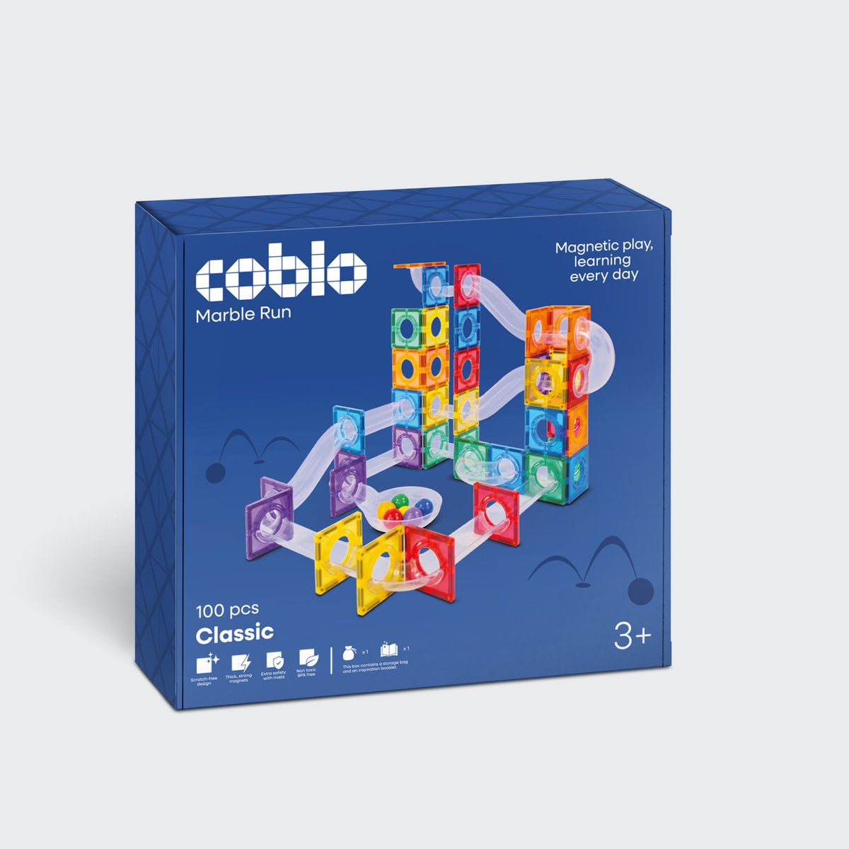 Magnetic Tiles Knikkerbaan – 100 stuks – Magnetische tegels – Knikkerbaan – Magnetisch speelgoed – Vanaf 3 jaar